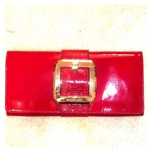 Red leather Michael Kors purse